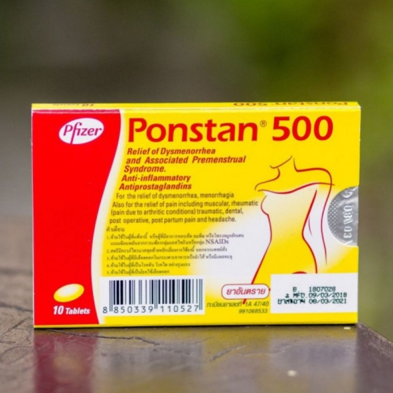 Обезболивающее для женщин широкого спектра действий Ponstan 500, 10 табл.