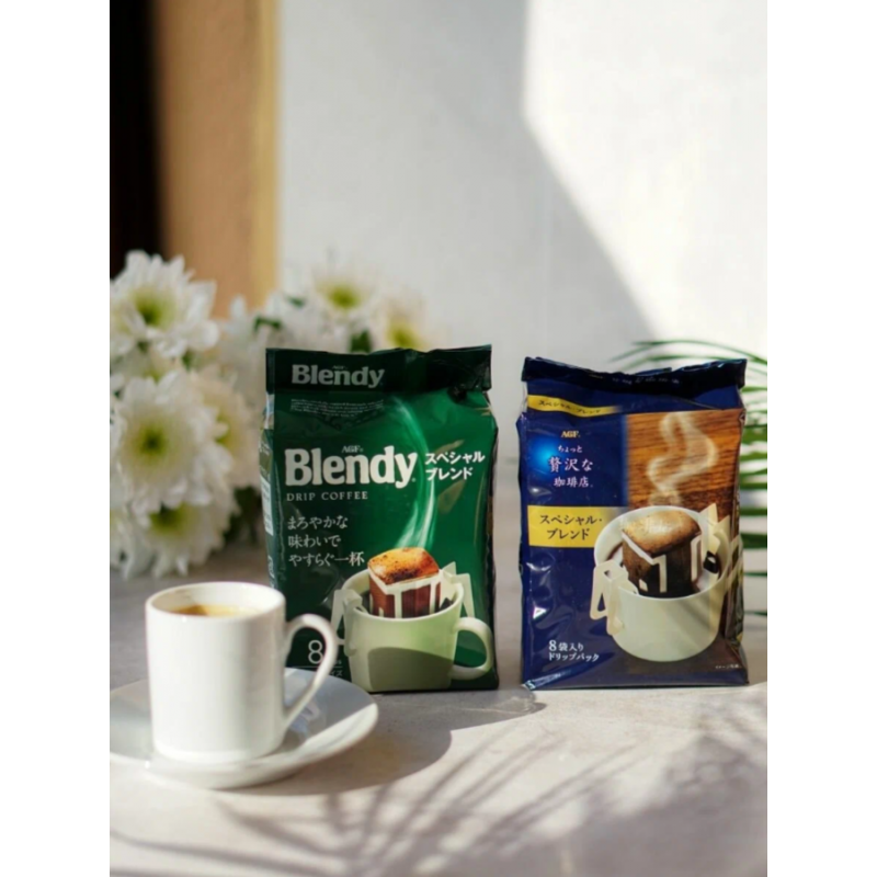 Кофе натуральный молотый в дрип пакете Blendy Mild Blend AGF, Япония, 8 шт