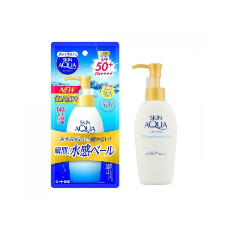 Солнцезащитный увлажняющий гель для лица и тела Skin Aqua UV Super Moisture UV Gel SPF 50+, Rohto Pharmaceutical Co., Ltd,140 гр Япония