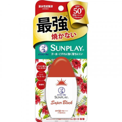 Солнцезащитное молочко Sunplay Superblock SPF50+／PA++++, Rohto, 30 гр.