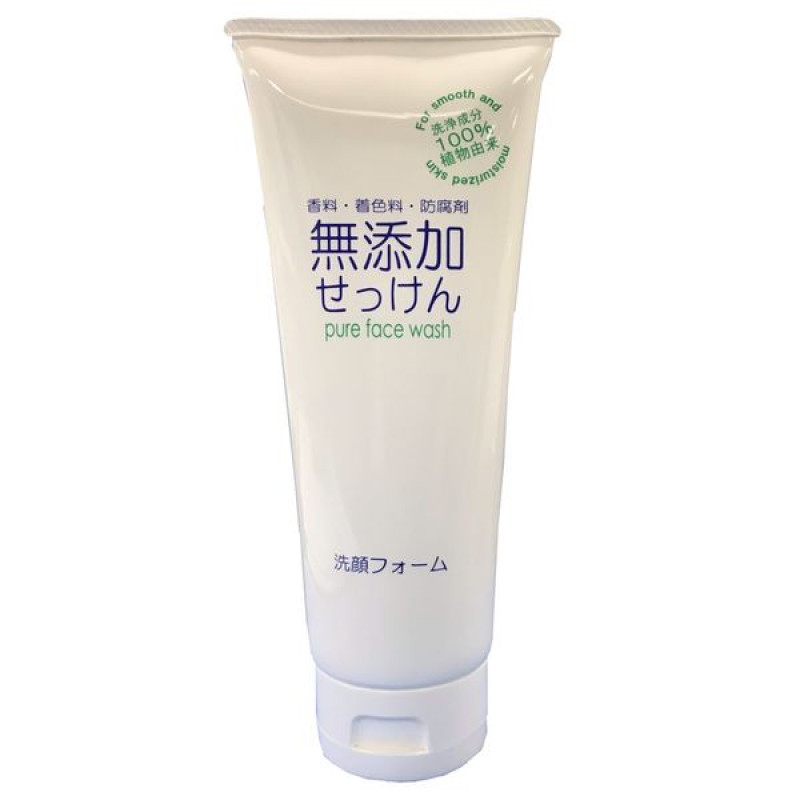 Натуральная очищающая пенка для лица без добавок "Additive-free face wash", Nihon, 130 гр.