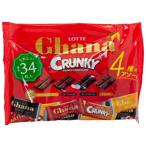 Шоколадное ассорти Ghana Crunky 34 шт, 129 гр