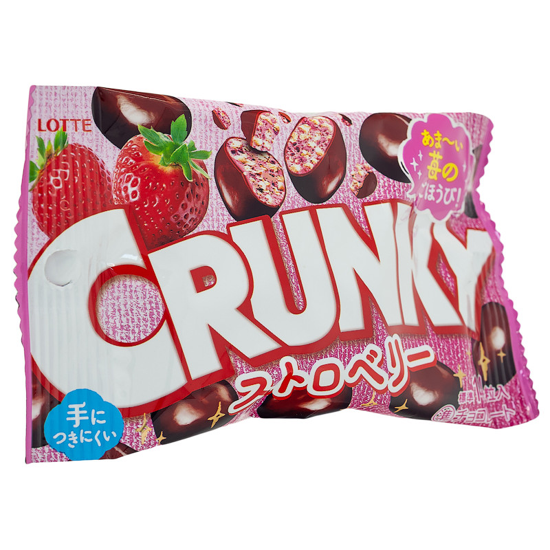 Шоколадное драже Crunky с клубничной начинкой LOTTE, 32 г