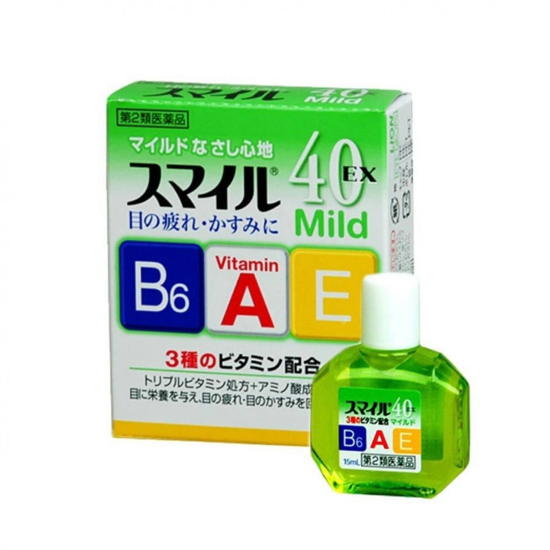 Японские витаминизированные капли для глаз Lion Smile 40 EX Mild, 15 мл