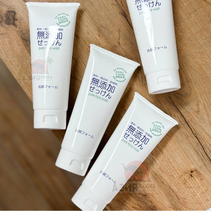 Натуральная очищающая пенка для лица без добавок Additive free face wash, Nihon, 130 г