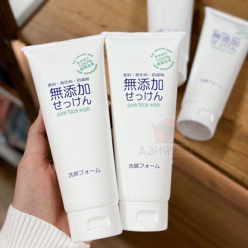Натуральная очищающая пенка для лица без добавок Additive free face wash, Nihon, 130 г