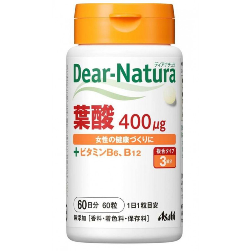 Фолиевая кислота + В6 + В12 Asahi Dear Natura, на 60 дней
