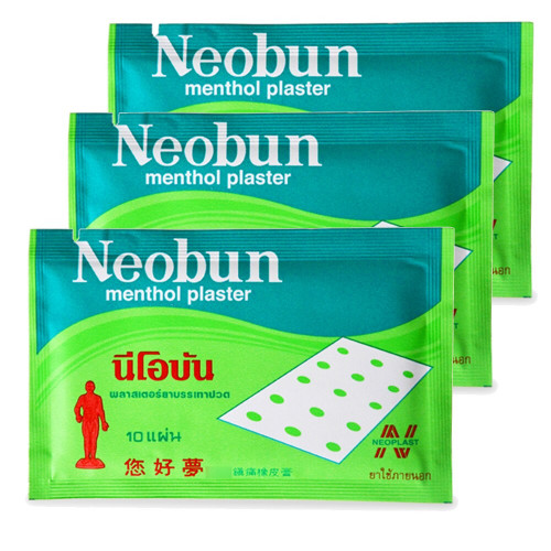 Тайский обезболивающий пластырь с ментолом Необун, Neobun, 10 шт