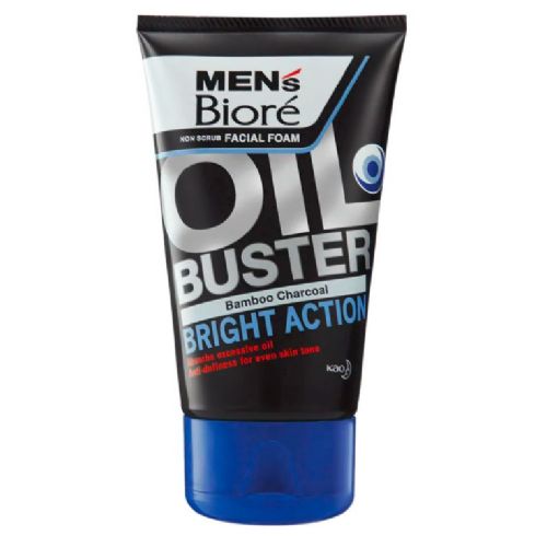 Гель для умывания мужской против жирного блеска.Men s Biore Non Scrub Facial Foam Oil Buster Bamboo Charcoal Bright Action, Biore, 100 гр.